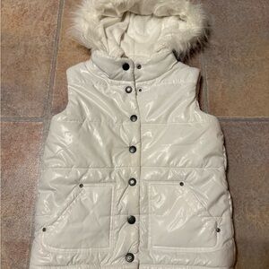 Place White Faux Fur Vest